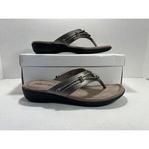 Minnetonka Silverbay Sandals women's 9 Pewter #5909041 New Comfort Beach summer